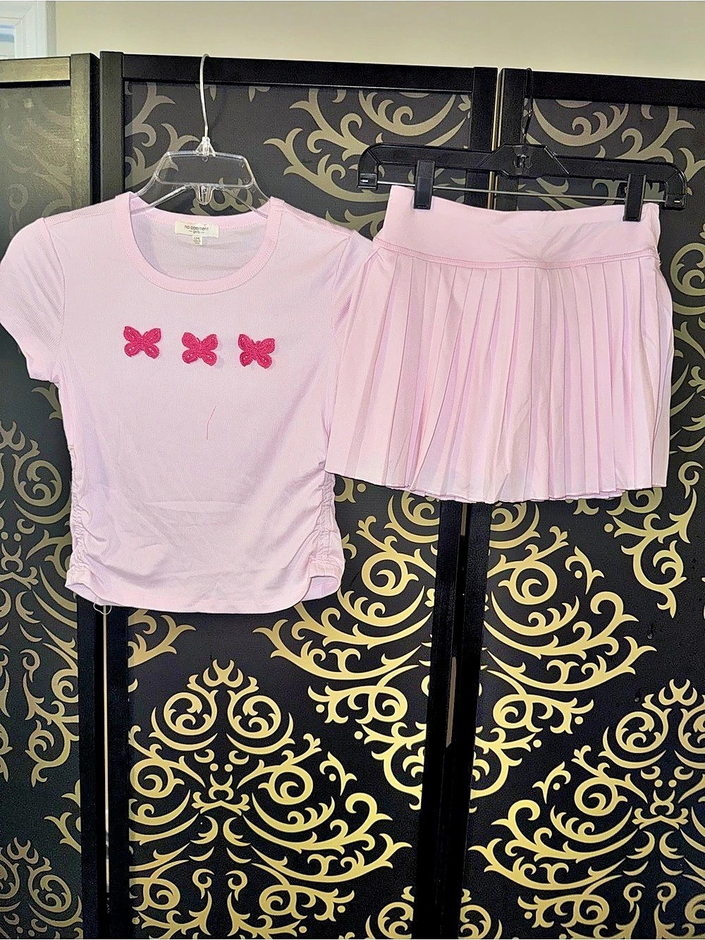 No Comment Girls Pink Matching Set Size 14